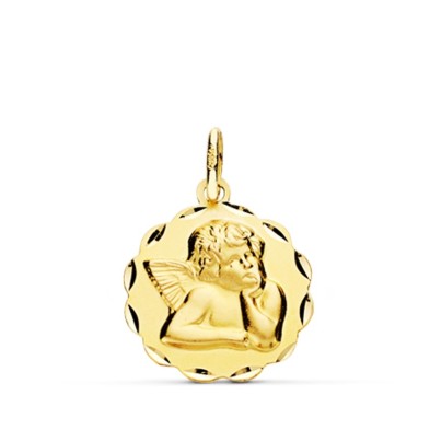 Medalla Bebé Angel redonda oro 18 kilates Medalla Bebé Angel redonda oro 18 kilates