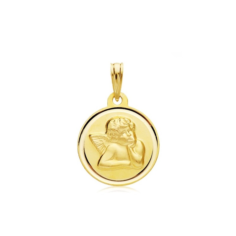 Medalla Bebé oro 18 kilates angel de la guarda