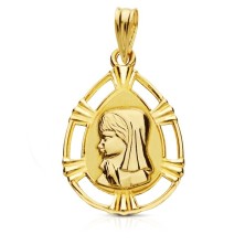 Medalla oro 18 kilates Virgen niña