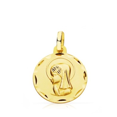 Medalla Virgen Niña redonda 18k Medalla Virgen Niña redonda 18k