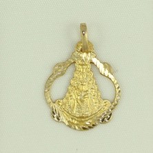Medalla oro Virgen del Rocio calada 16 mm