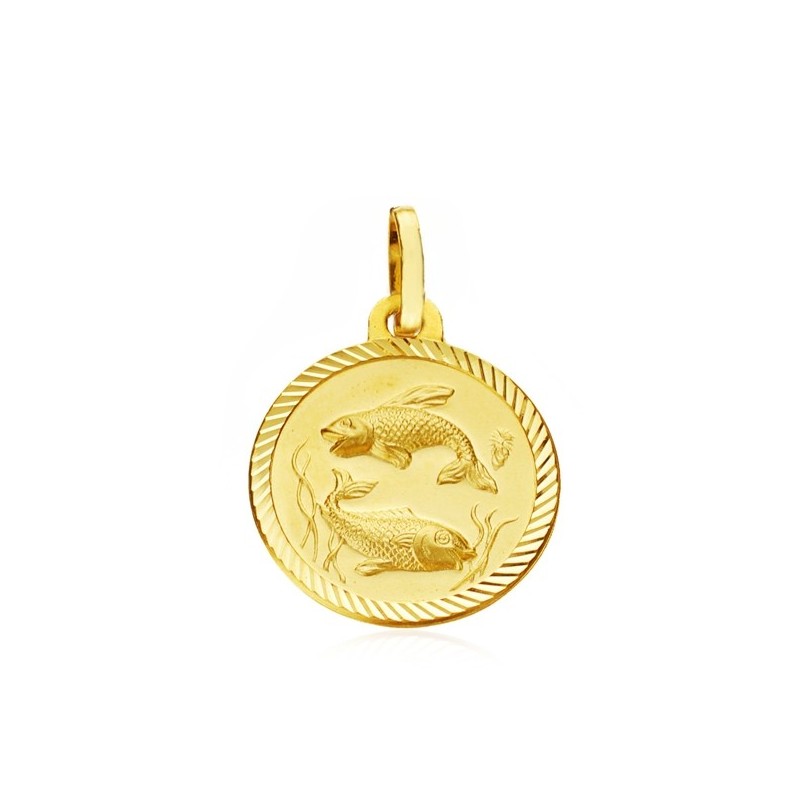 Medalla de Oro Horóscopo Piscis 16mm