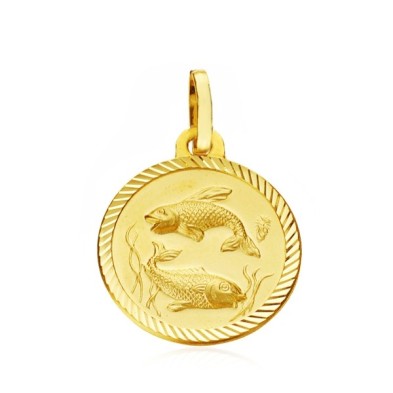 Medalla de Oro Horóscopo Piscis 16mm