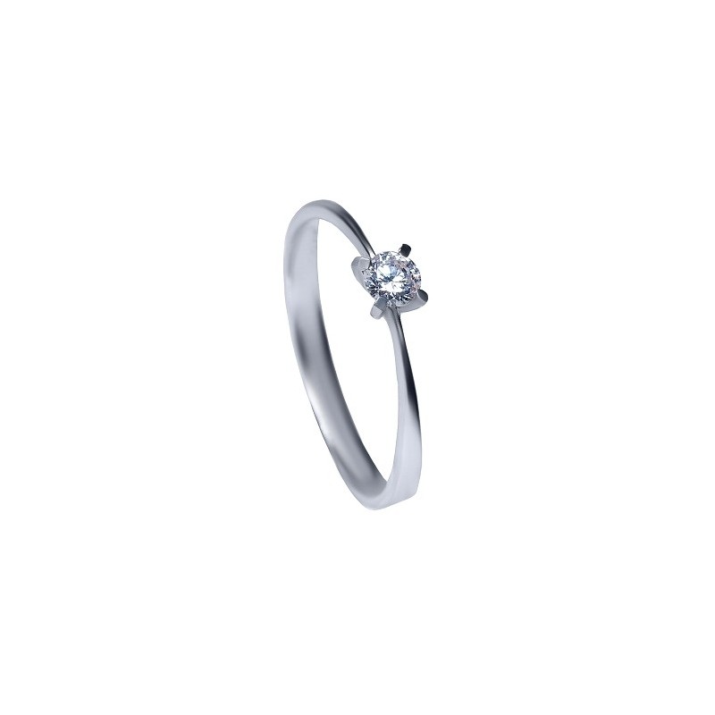 Anillo solitario oro blanco 18kl
