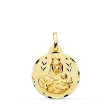 Medalla oro Virgen del Carmen 20 mm