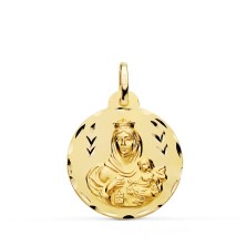 Medalla oro 18 kilates de la Virgen del Carmen 22mm