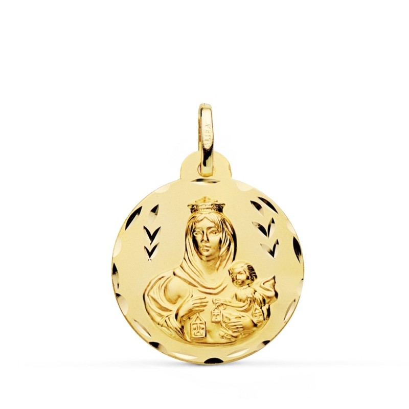 Medalla oro 18 kilates de la Virgen del Carmen 22mm
