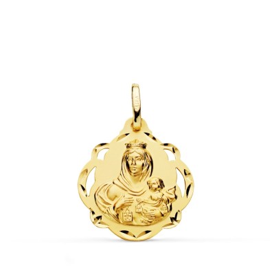Medalla de oro Virgen del Carmen pandereta 20mm Medalla de oro Virgen del Carmen pandereta 20mm