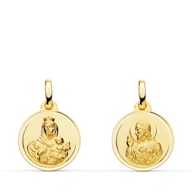Medalla oro Escapulario 14mm filo liso Medalla oro Escapulario 14mm filo liso