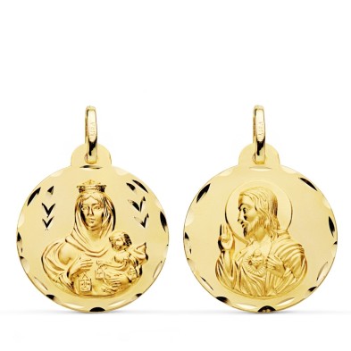 Medalla oro 18k Escapulario 22mm