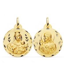 Medalla oro 18k Escapulario 24mm