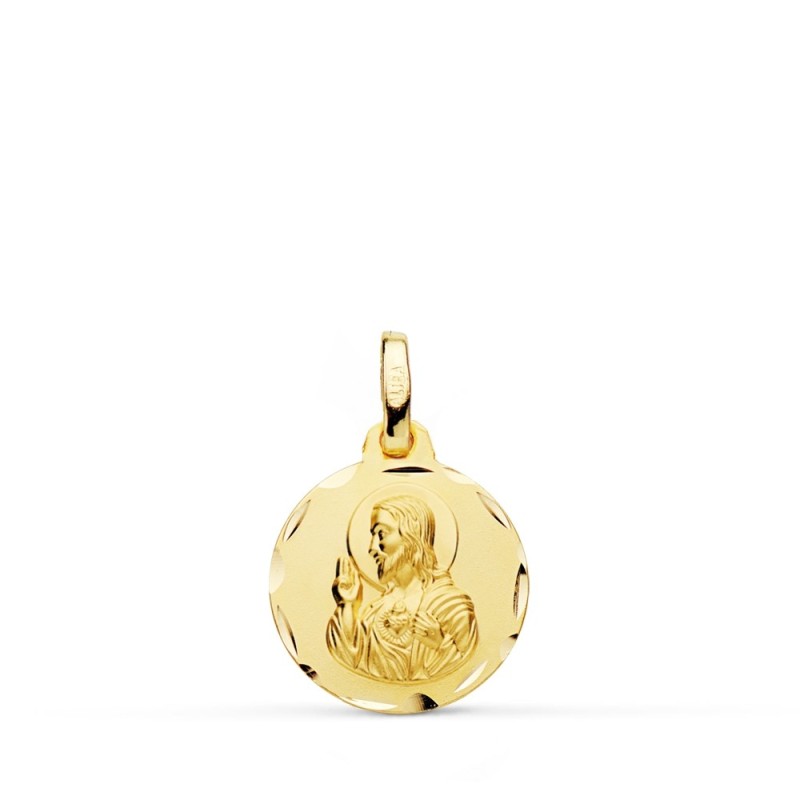 Medalla oro Corazón de Jesús 14mm