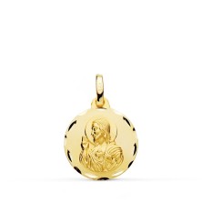 Medalla oro 18k Corazón de Jesús 16mm