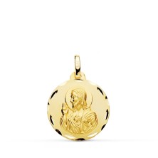 Medalla oro Corazón de Jesús 18mm