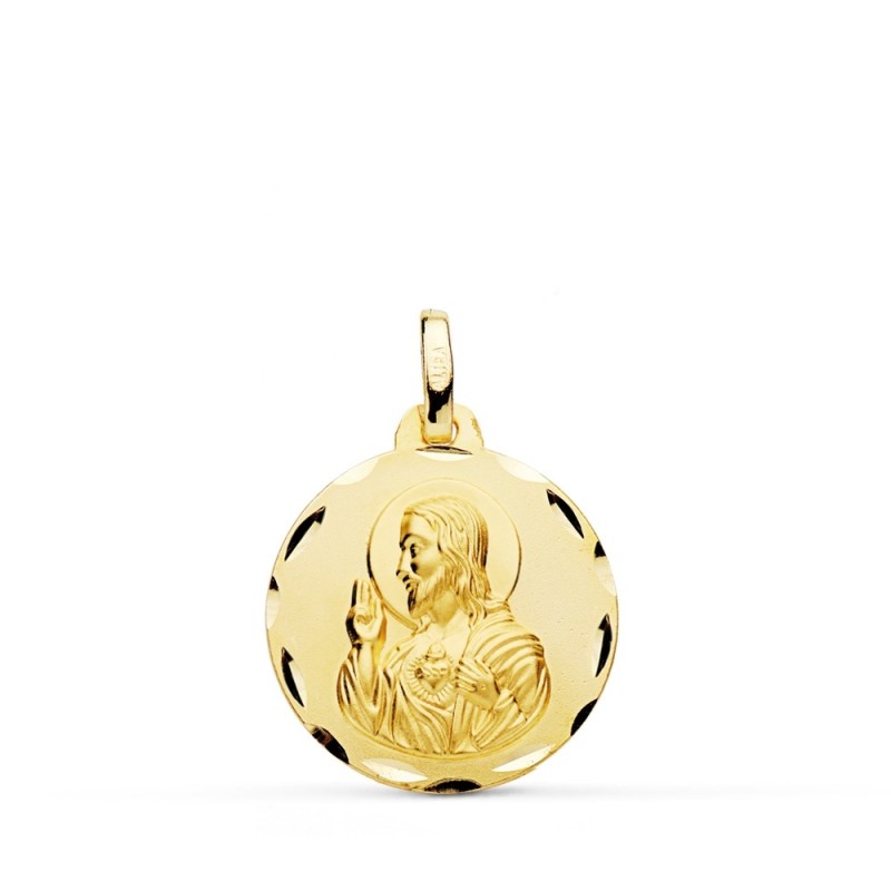 Medalla oro Corazón de Jesús 18mm