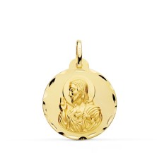 Medalla oro 18k Corazón de Jesús 22mm