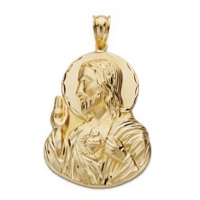 Medalla oro 18k Corazón de Jesús Silueta