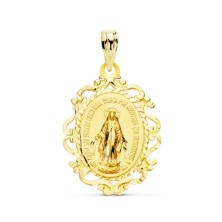 Medalla oro 18k Virgen Milagrosa Calada