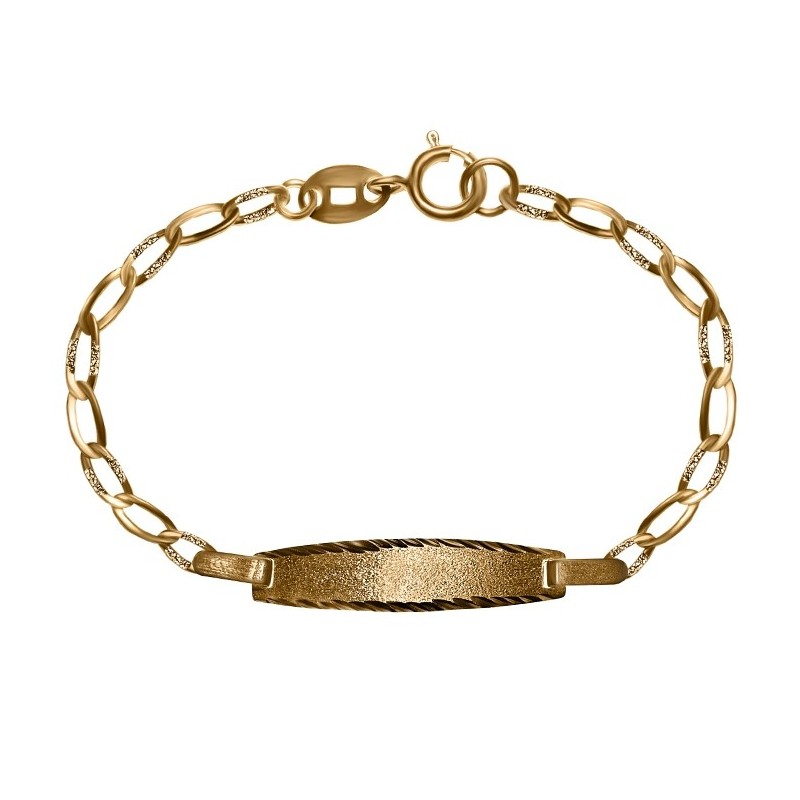 Pulsera con chapa para bebe oro 18k