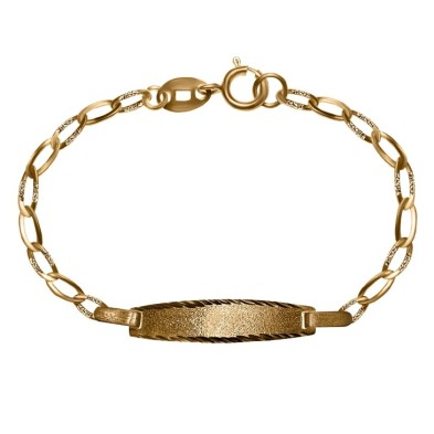 Pulsera con chapa para bebe oro 18k