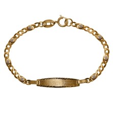 Pulsera de bebe con chapa oro 18k.