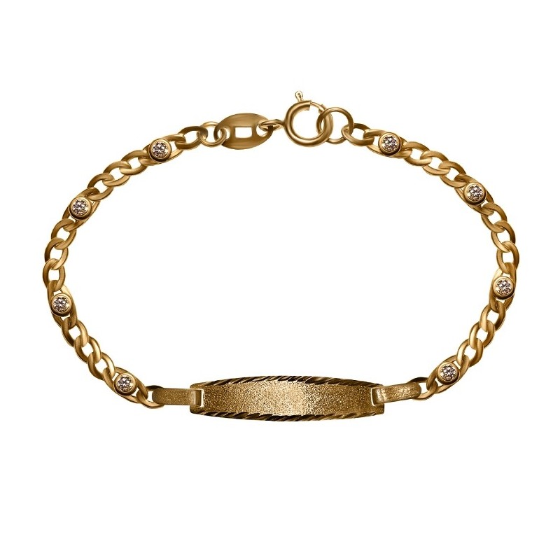 Pulsera de bebe con chapa oro 18k.