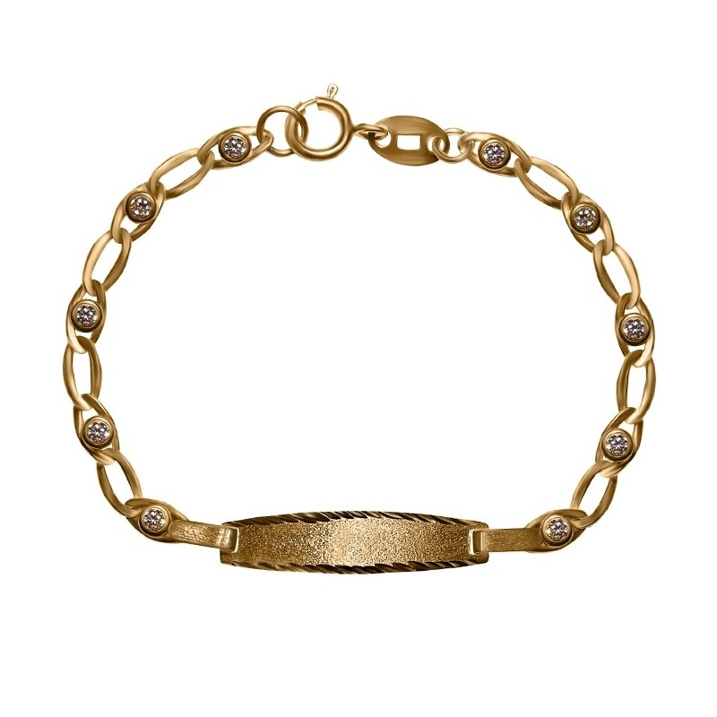 Pulsera de bebe con chapa en oro 18k