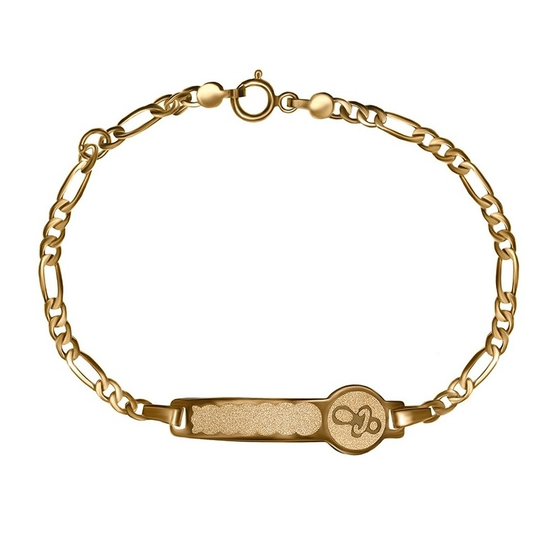 Pulsera con chapa chupete oro 18k