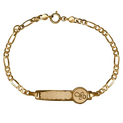 Pulsera con chapa chupete oro 18k