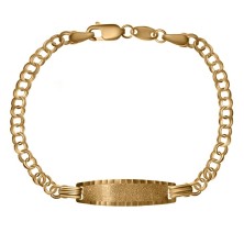 Pulsera con chapa para bebe oro 18k