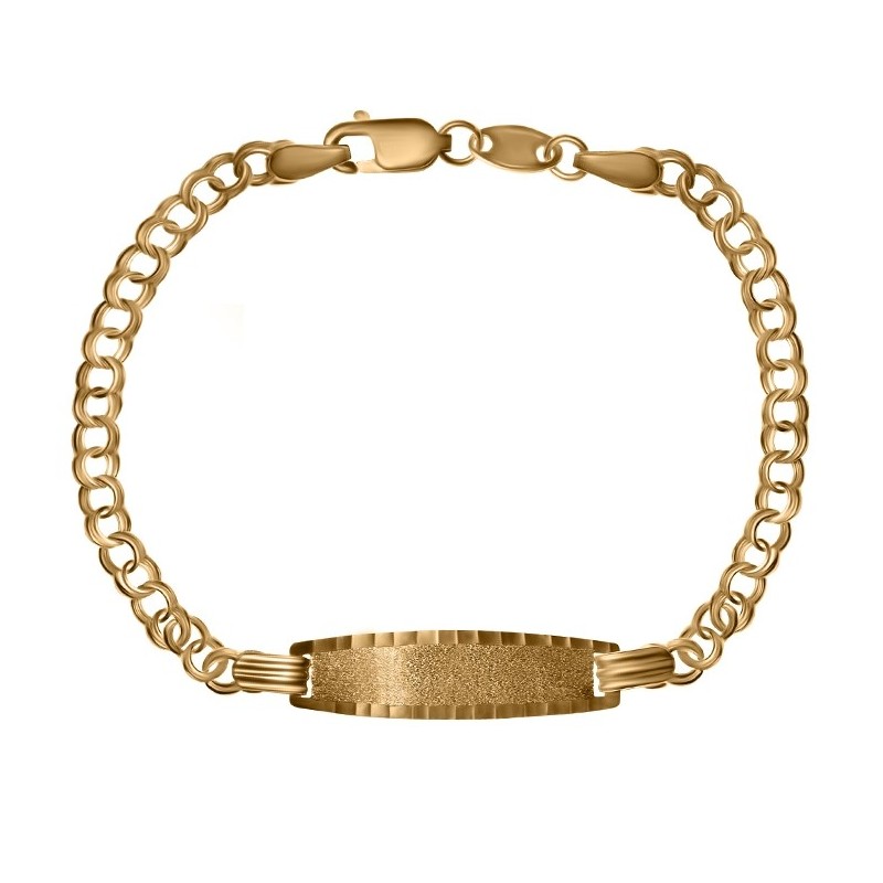 Pulsera con chapa para bebe oro 18k