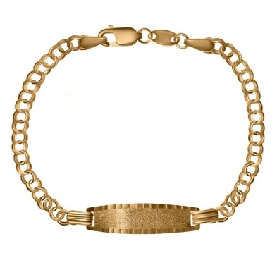 Pulsera con chapa para bebe oro 18k