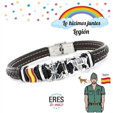 Pulsera la Legion de Plata y Cuero