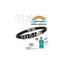 Pulsera Auxiliar Enfermeria de Plata