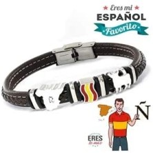 Pulsera de Plata y Cuero para Español