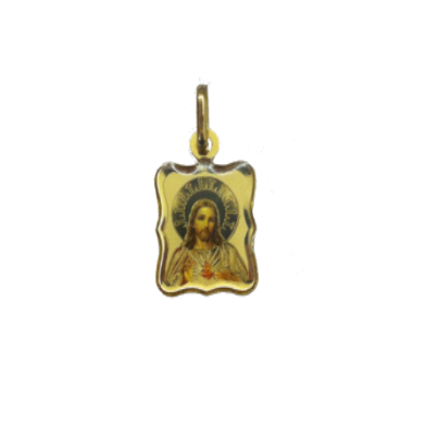 Medalla de Corazón de Jesús esmaltado Picos 008