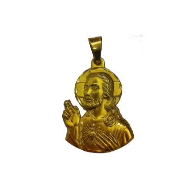 Medalla Corazon de Jesús Silueta oro 18k