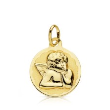 Medalla niño oro 18 kilates Angel de la guarda