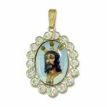 Medalla Cautivo porcelana oro 18 klt