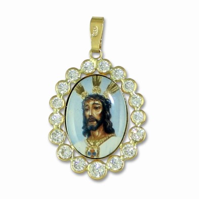 Medalla Cautivo porcelana oro 18 klt Medalla Cautivo porcelana oro 18 klt