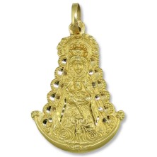 Medalla Virgen del Rocio 50 x 30 mm oro 18k silueta
