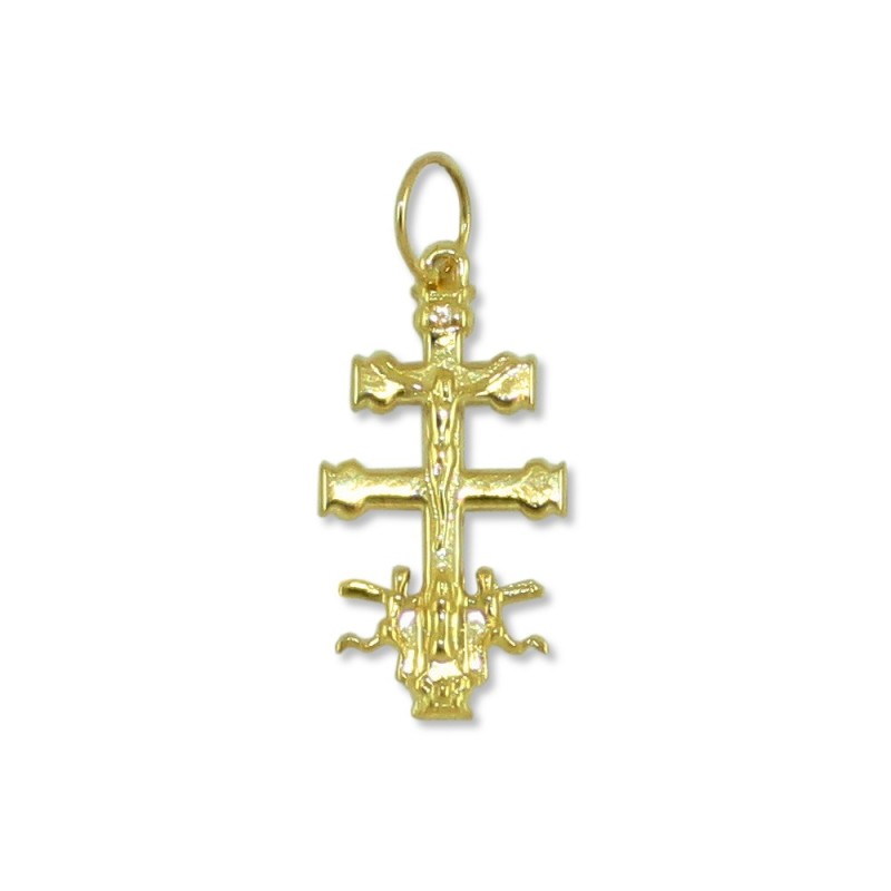 Cruz de Caravaca Oro 18k mediana plana