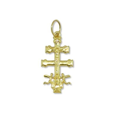 Cruz de Caravaca Oro 18k mediana plana
