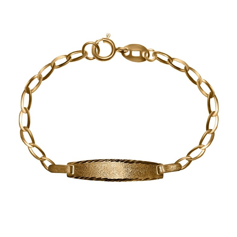 Pulsera de bebe con placa oro 18k