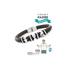 Pulsera de Plata y Cuero del Padre / niño