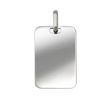Chapa rectangular de plata en 27 mm de alto.
Este producto se entrega estuchado y envuelto para regalo.