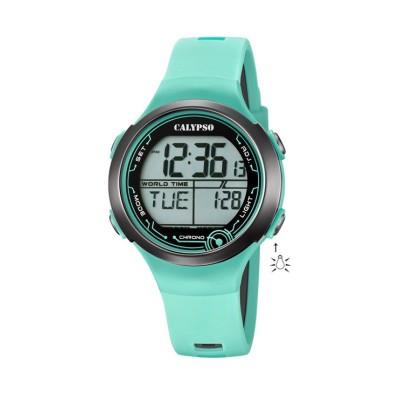 Reloj Calypso para niño K5799/4 
Correa de caucho verde, digital
Este producto se entrega en estuche originial y envuelto para