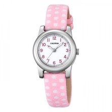 Reloj Calypso Niña K5713/2 
Caja de acero y correa de tela rosa con detalles en blaco
Esfera blanca con detalles en rosa
Diam