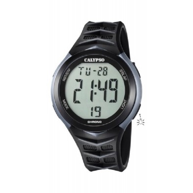 Reloj Calypso K5730/1
Caja de policarbonato gris y negra y correa de goma y negra
Funcion: hora, mes, dia, luz, cronografo y a