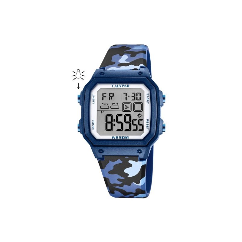 Reloj Calypso 5812/3 hombre
Correa de camuflaje azul, digital
Este producto se entrega en estuche originial y envuelto para re